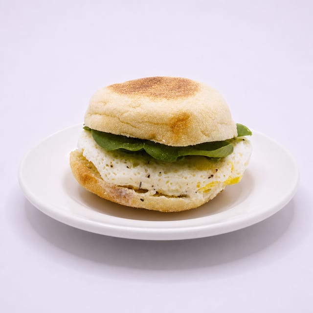 Spinach, Feta & Egg Breakfast Sandwich (V).